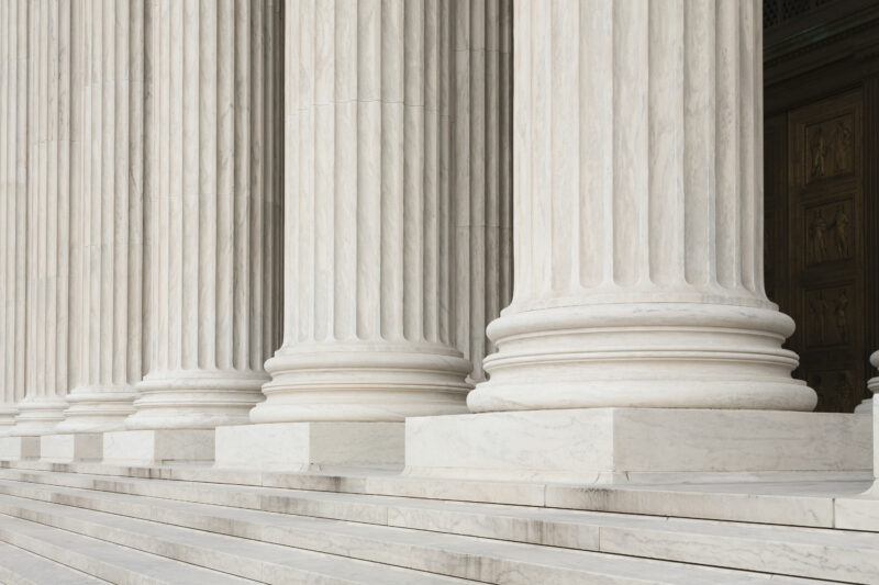 Washington, DC, USA,Front Steps and Columns of the Supreme Court